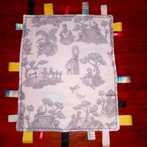 Beautiful handcrafted sensory taggy taggie nursery rhyme material ribbon tag
